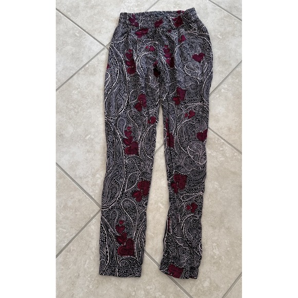 P.J. Salvage Women's Paisley Heart Banded Pajama Lounge‎ Bottoms Size XS Slate - Picture 1 of 6